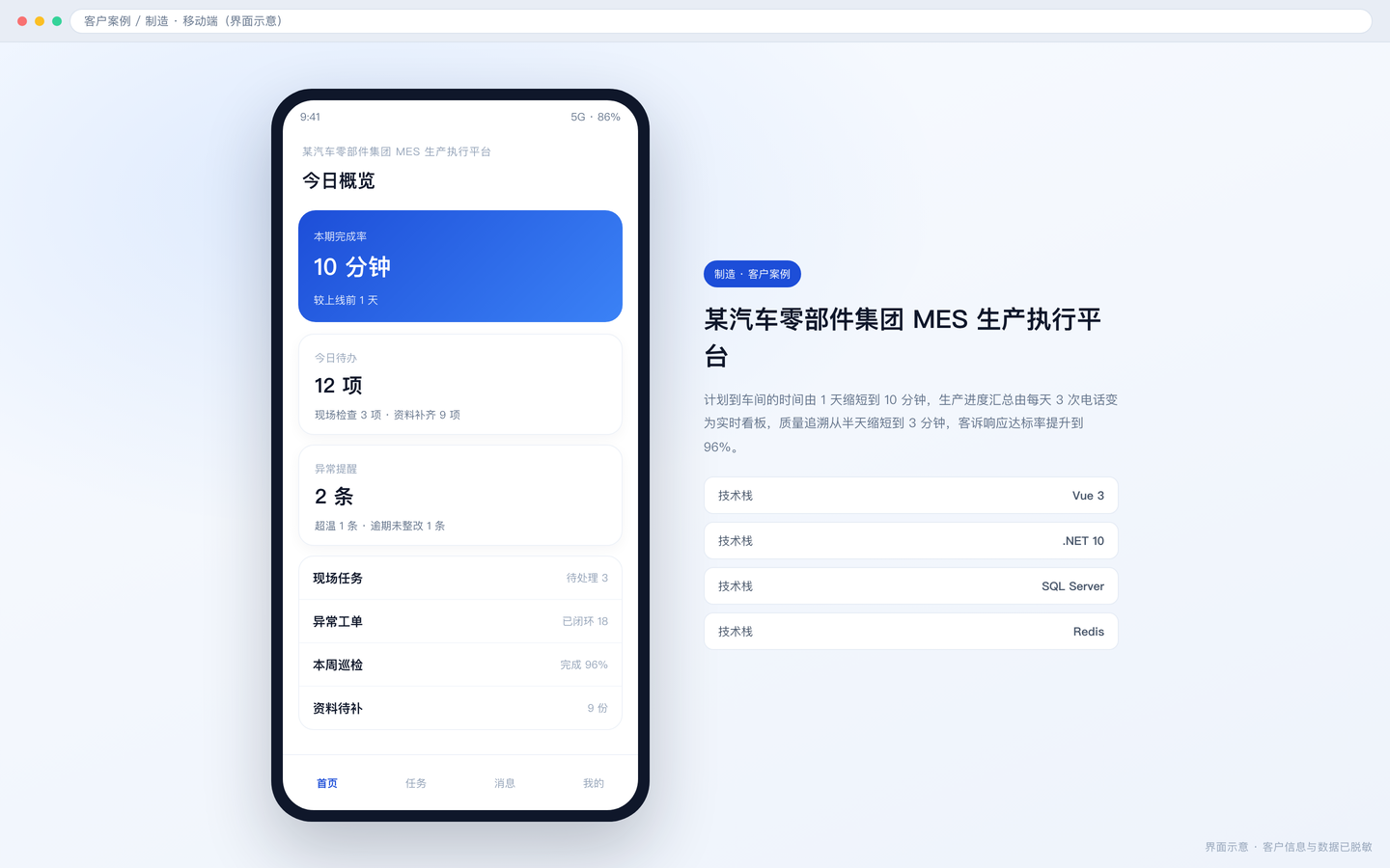 某汽车零部件集团 MES 生产执行平台 · 界面 2