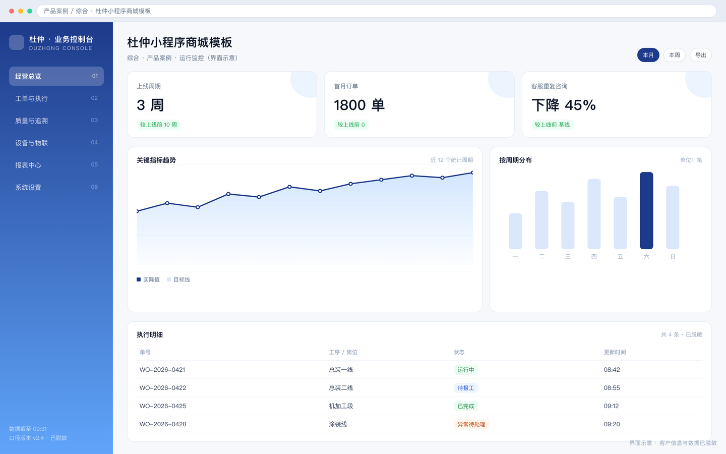 杜仲小程序商城模板 界面截图